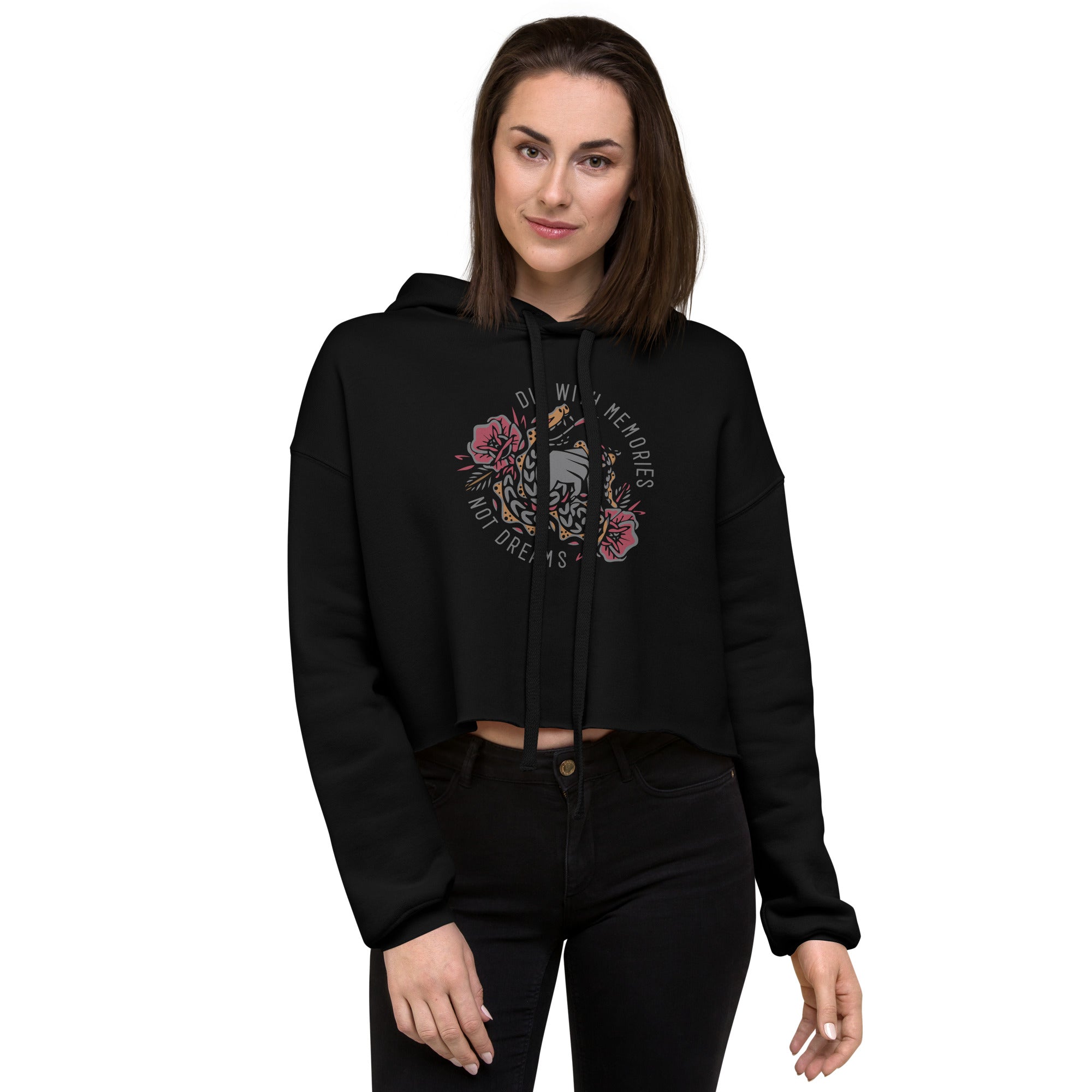 Black Cropped Hoodie for Women Soft Long Sleeve Pullover - Beauty Belliss